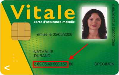 numero de sécurité sociale sur la carte vitale